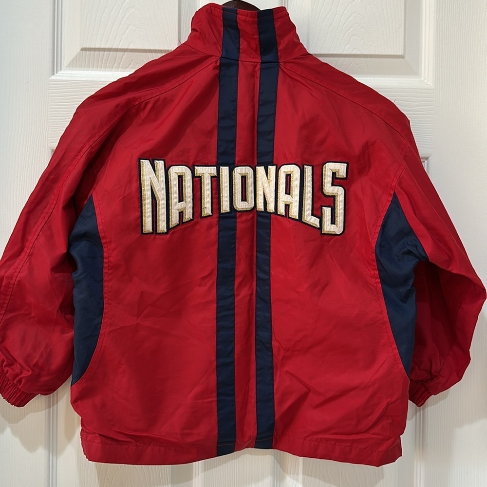 Red Majestic Athletic DC Nationals Baseball Windbreaker Small